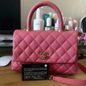 Chanel small coco Pink Quilted Handbag